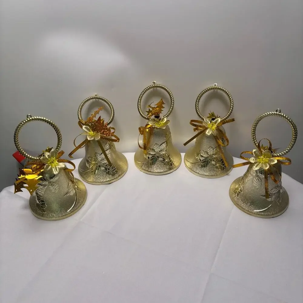 Bell Plastic Ornaments Lot of 5